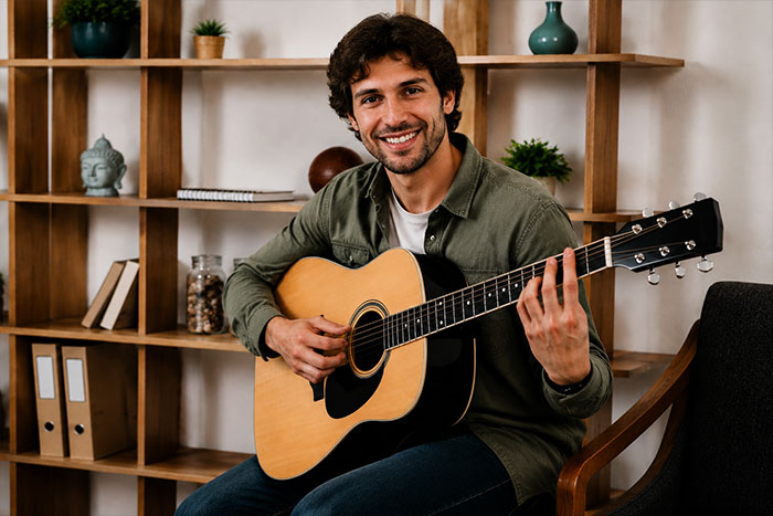 Man playing acoustic guitar